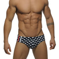 Blue swim trunks with white stars and red white and blue striped side panels from Addicted Star Sport Bikini size XS