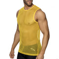 Addicted Openwork Fabric Tank Top - Yellow