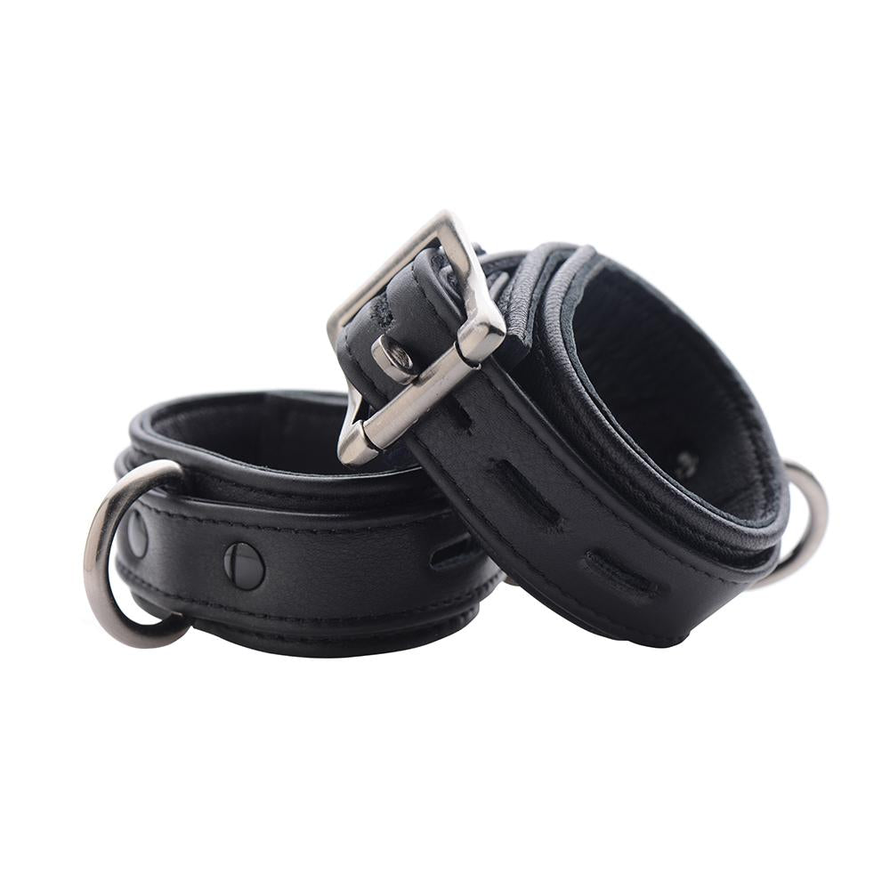 Black Premium Leather Collar and Cuffs