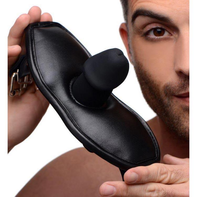 Leather Padded Silicone Penis Mouth Gag