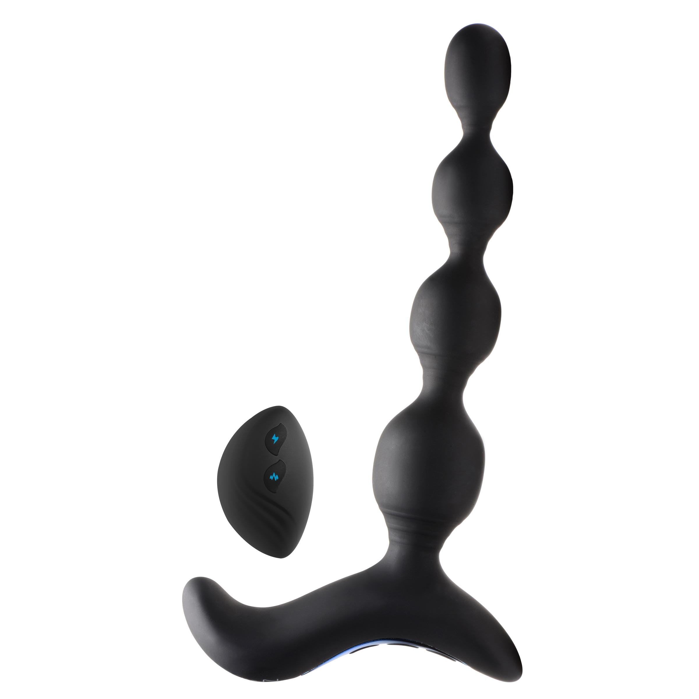 Zeus Electrosex Shock-Beads 80X Vibrating & E-stim Silicone Anal Beads with Remote