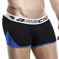 Black and blue agacio agg037 boxer trunk briefs with white waistband and brand logo in comfortable fabric
