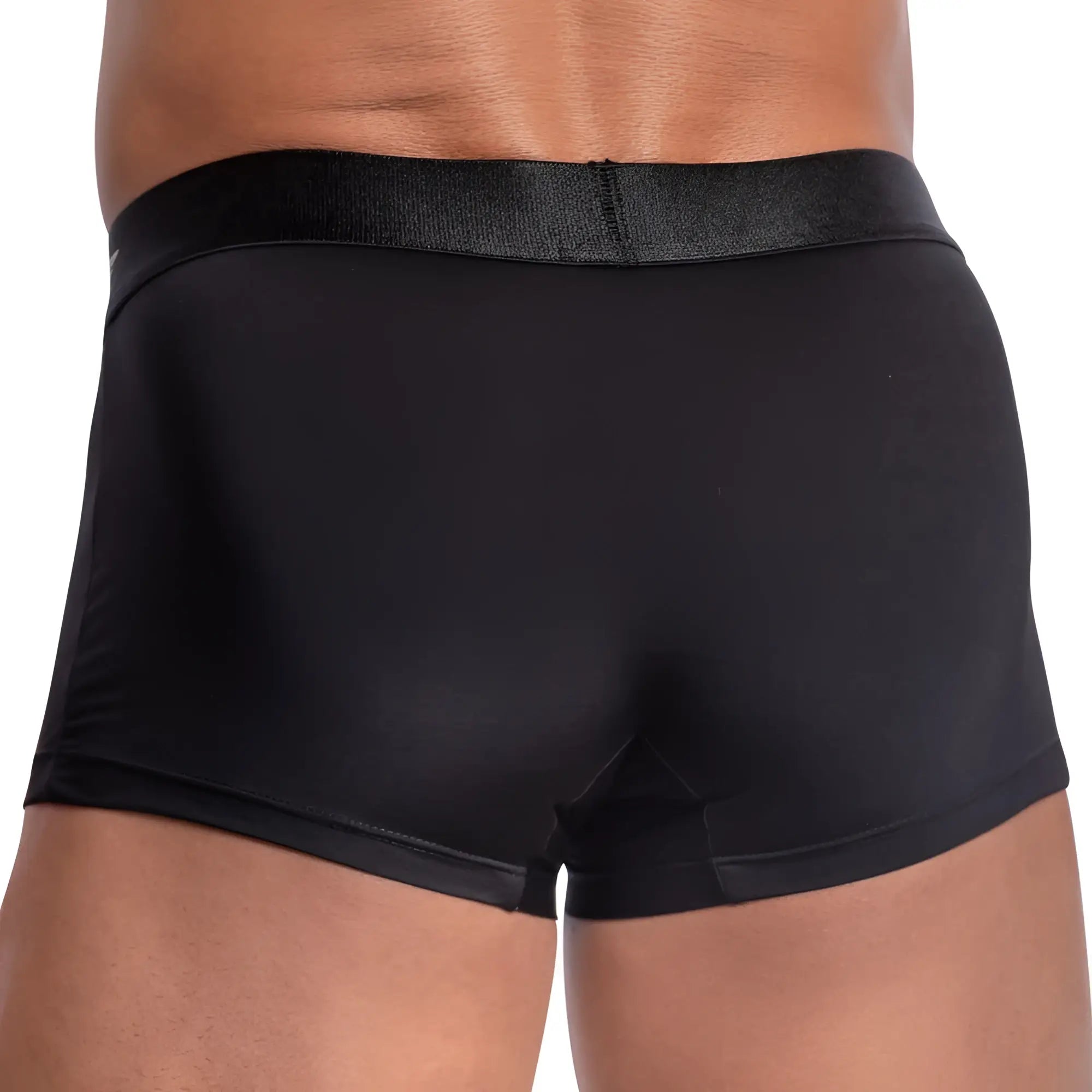 Black men’s briefs agacio agg071 boxer trunk with textured elastic waistband for comfortable everyday wear