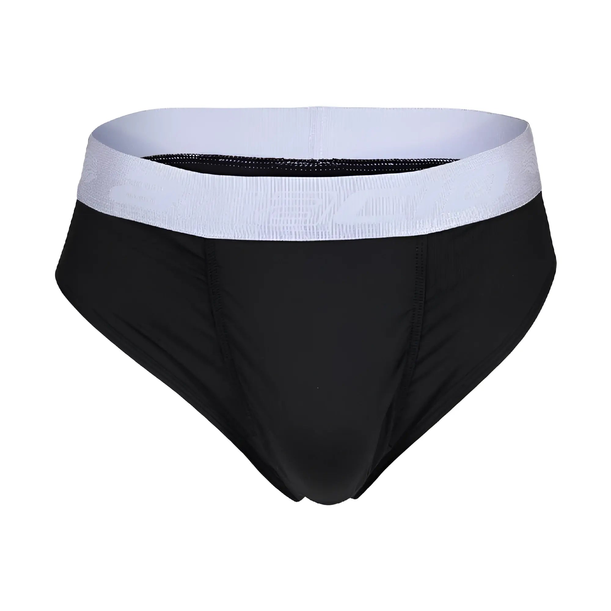 Black briefs with a white elastic waistband from Agacio AGJ043 offering comfortable daily wear