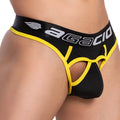 Black and yellow agacio agk027 sensuous thong with bold contrasting design and sleek minimal coverage