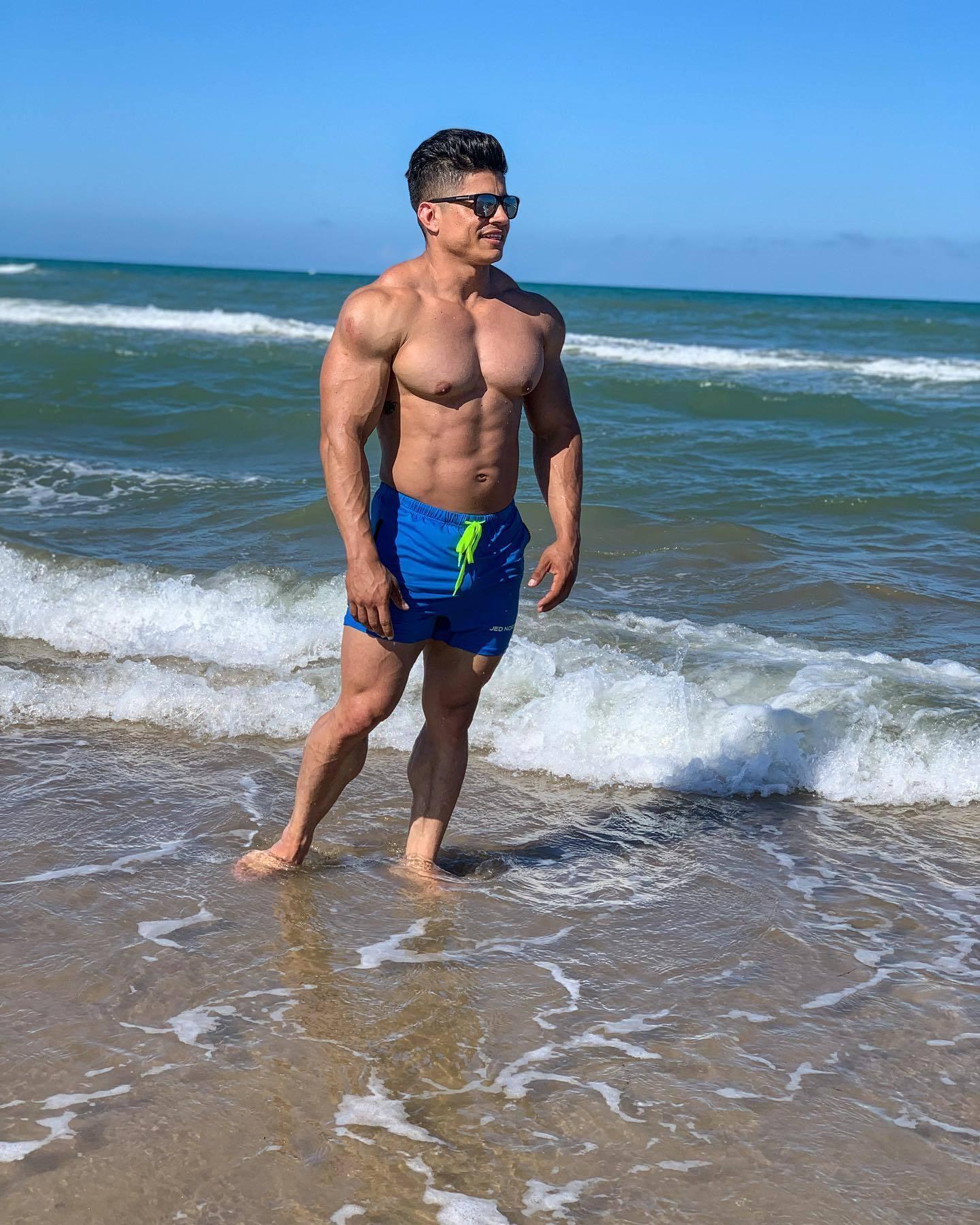 Jed North Agile Bodybuilding-Shorts, 4 Zoll, mit Reißverschlusstaschen, Aquablau
