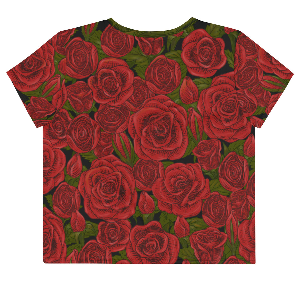 Maris Equi Men's Rozen Red Rose Crop Tee Shirt