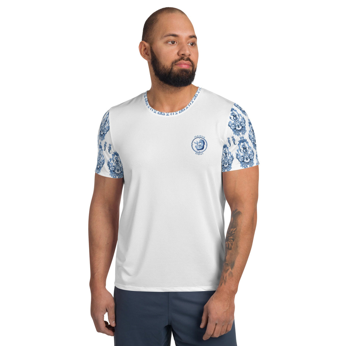 Maris Equi Blue Baroque Men's Sport Shirt