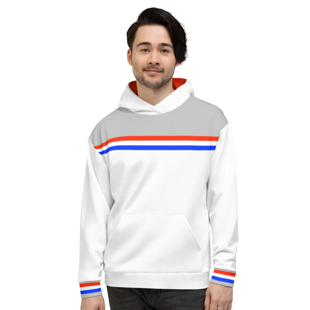 Maris Equi Men's Red, White, and Blue Hoodie
