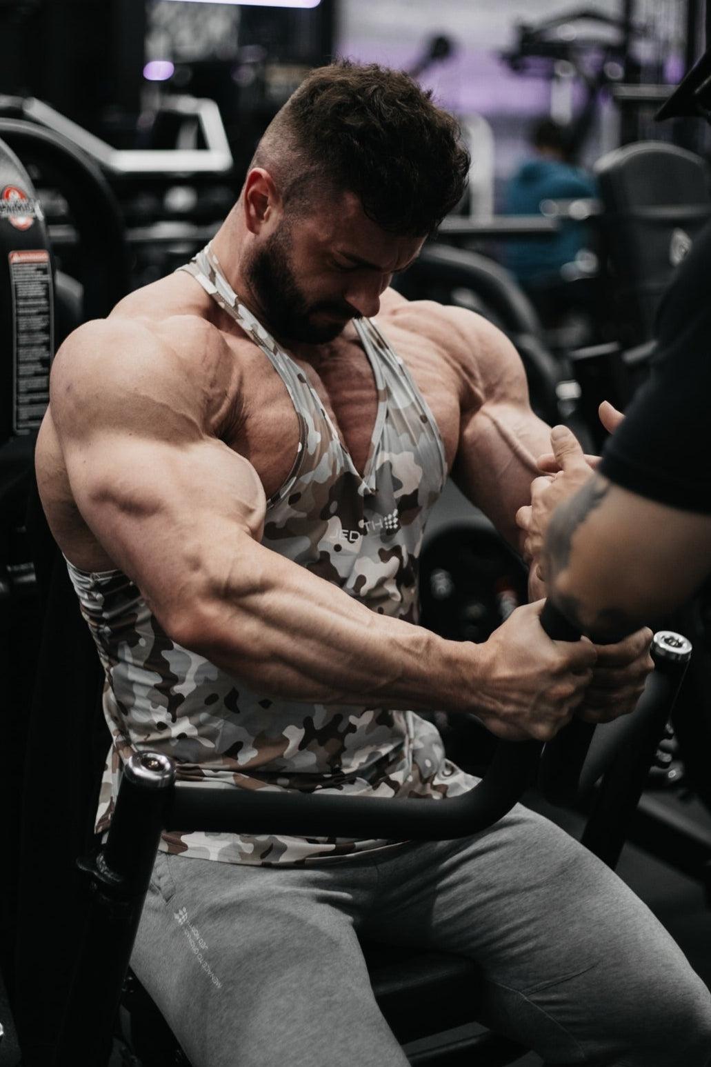 Jed North Graphic Muscle Stringer - Khaki Camo