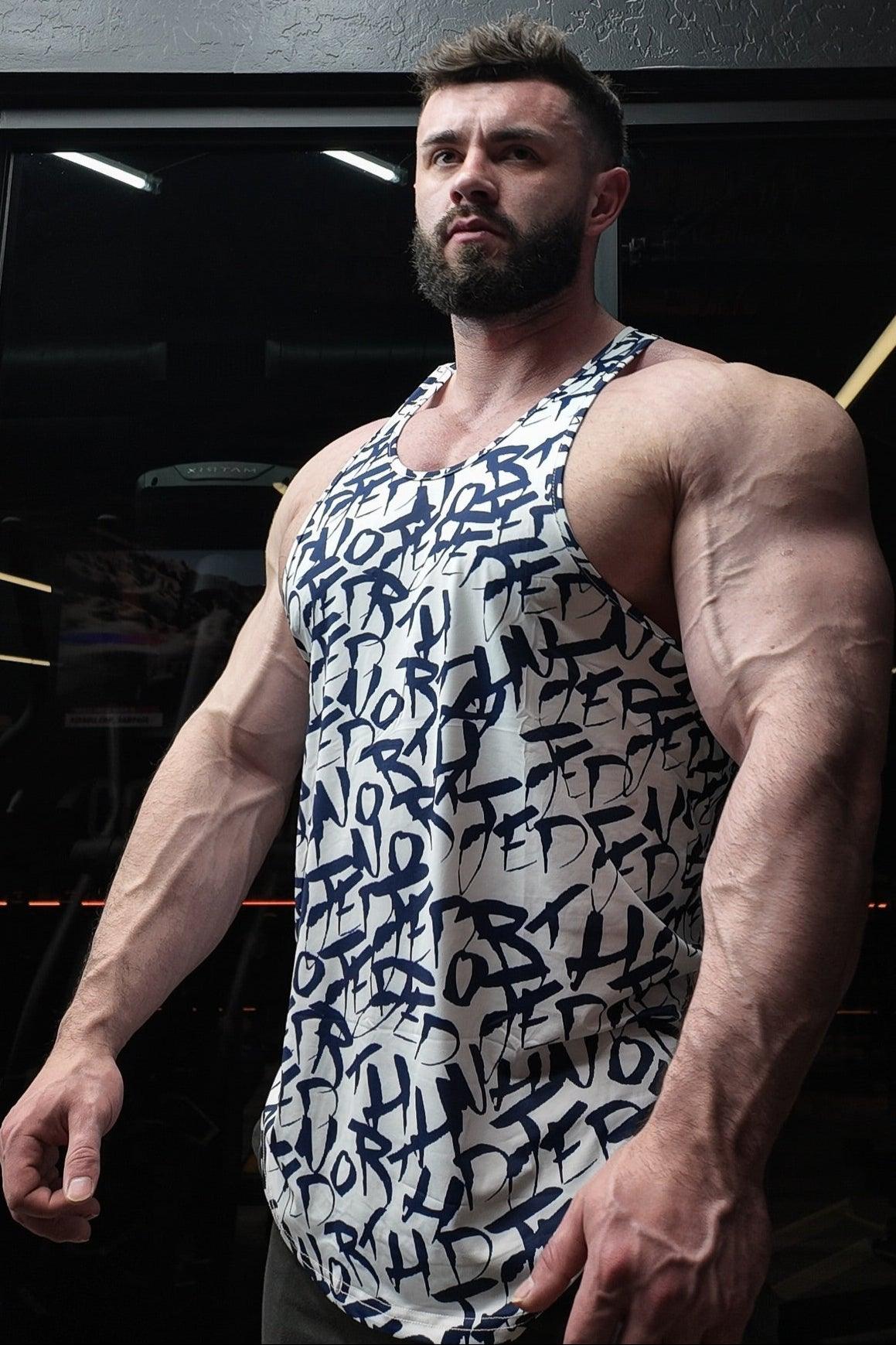 Jed North Graphic Muscle Stringer - White Graffiti