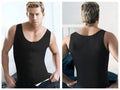 Ann chery 2034 black latex men girdle body shaper tank top with zip front and smooth form fitting design