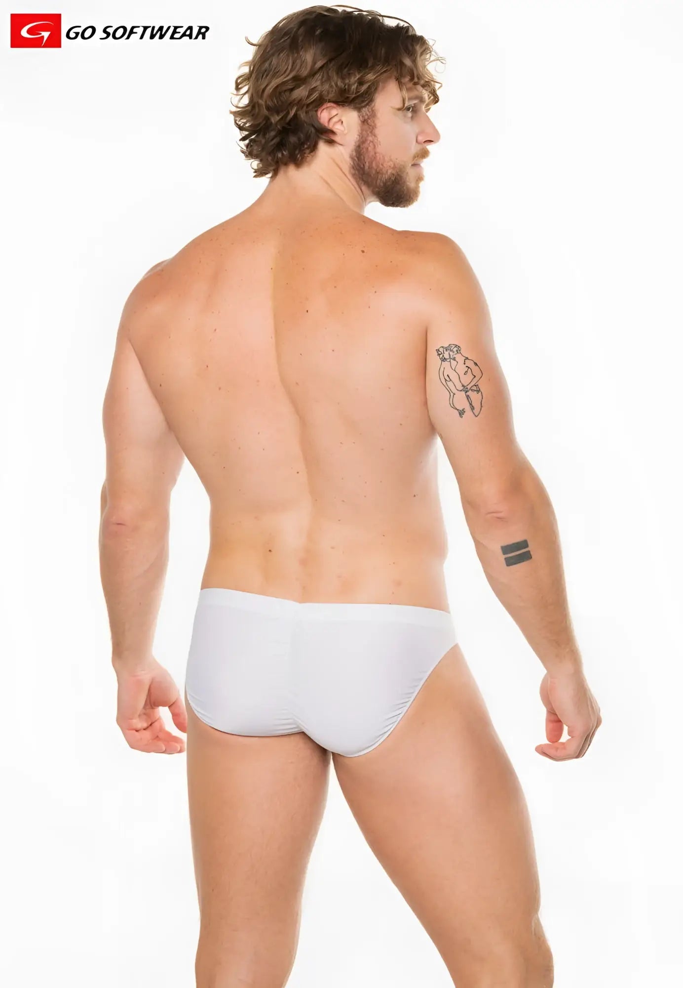 White briefs from go softwear in apollo buns bikini swim style made of soft fabric for comfortable wear