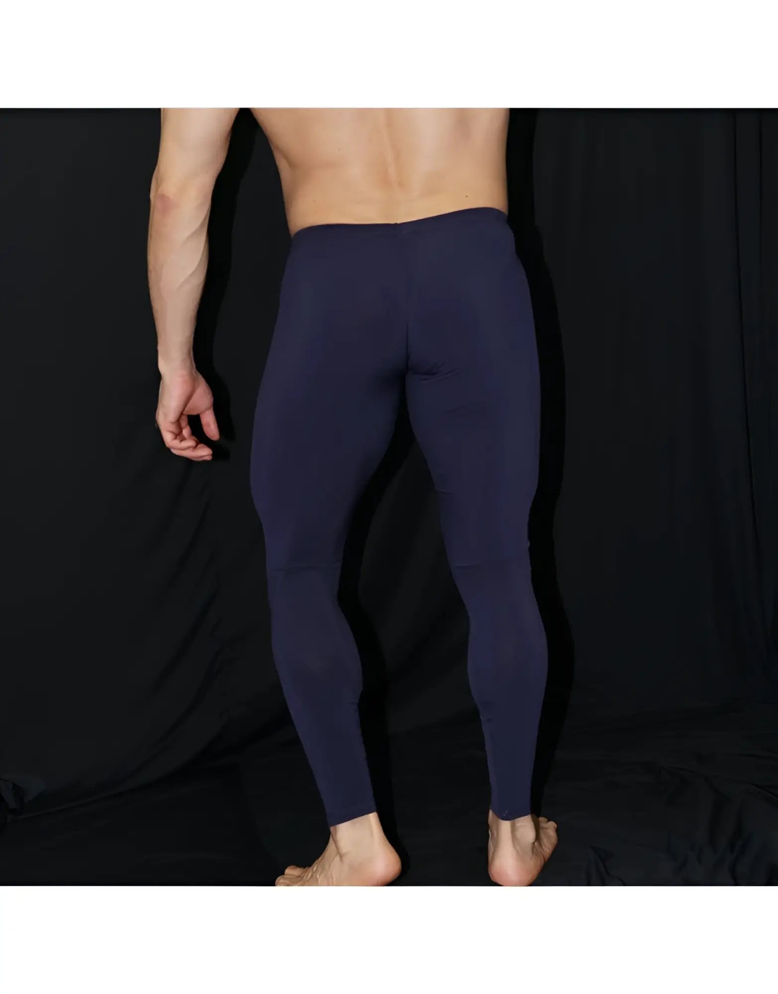 Navy blue form-fitting leggings arroyman bulge runner rnr006s designed for running and active wear