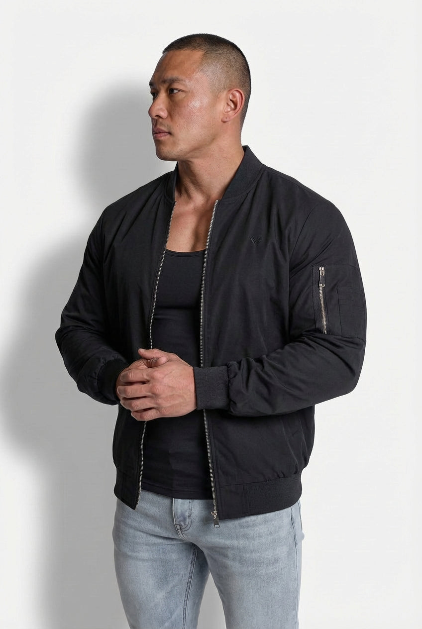Jed North Premium Bomberjacke - Schwarz