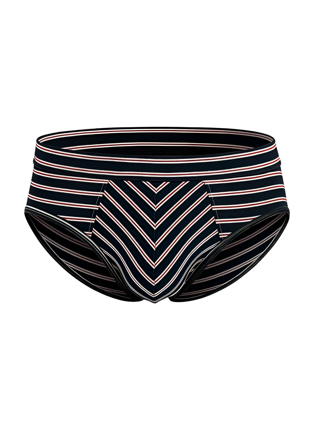 Assorted cotton brief 4 pieces pack featuring black and pink striped briefs with a chevron pattern on the front