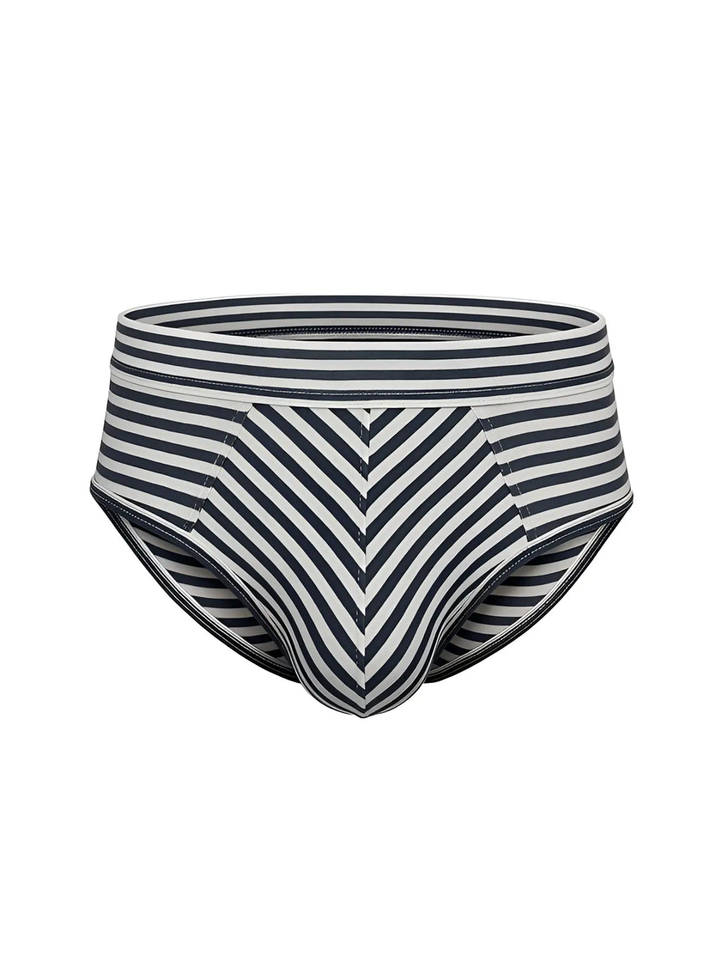 Assorted cotton brief 4 pieces pack featuring black and white striped men’s briefs with chevron pattern front