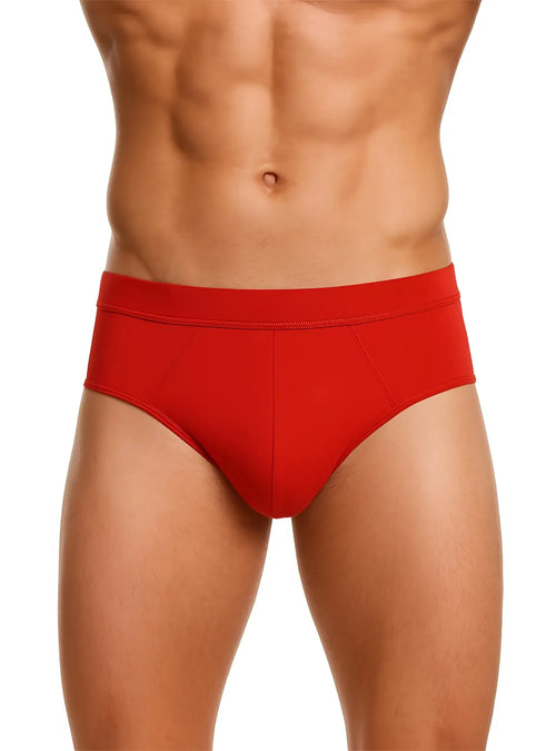 Red men’s cotton briefs with a smooth form fitting design from assorted cotton brief 4 pieces pack