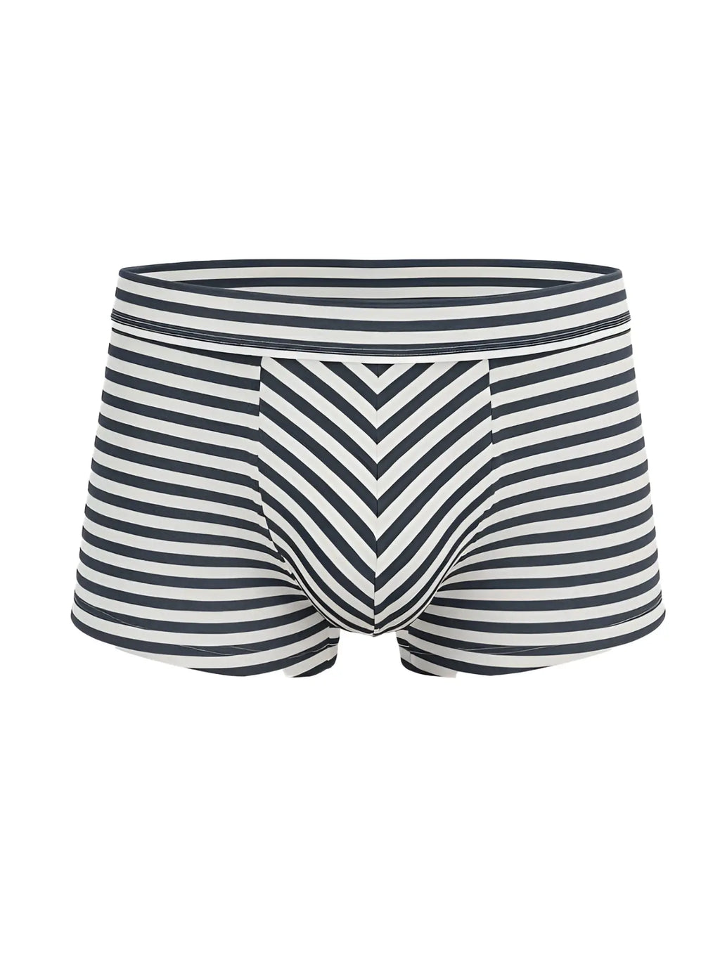Assorted cotton trunk 4 pieces pack featuring black and white striped men’s briefs with chevron pattern front