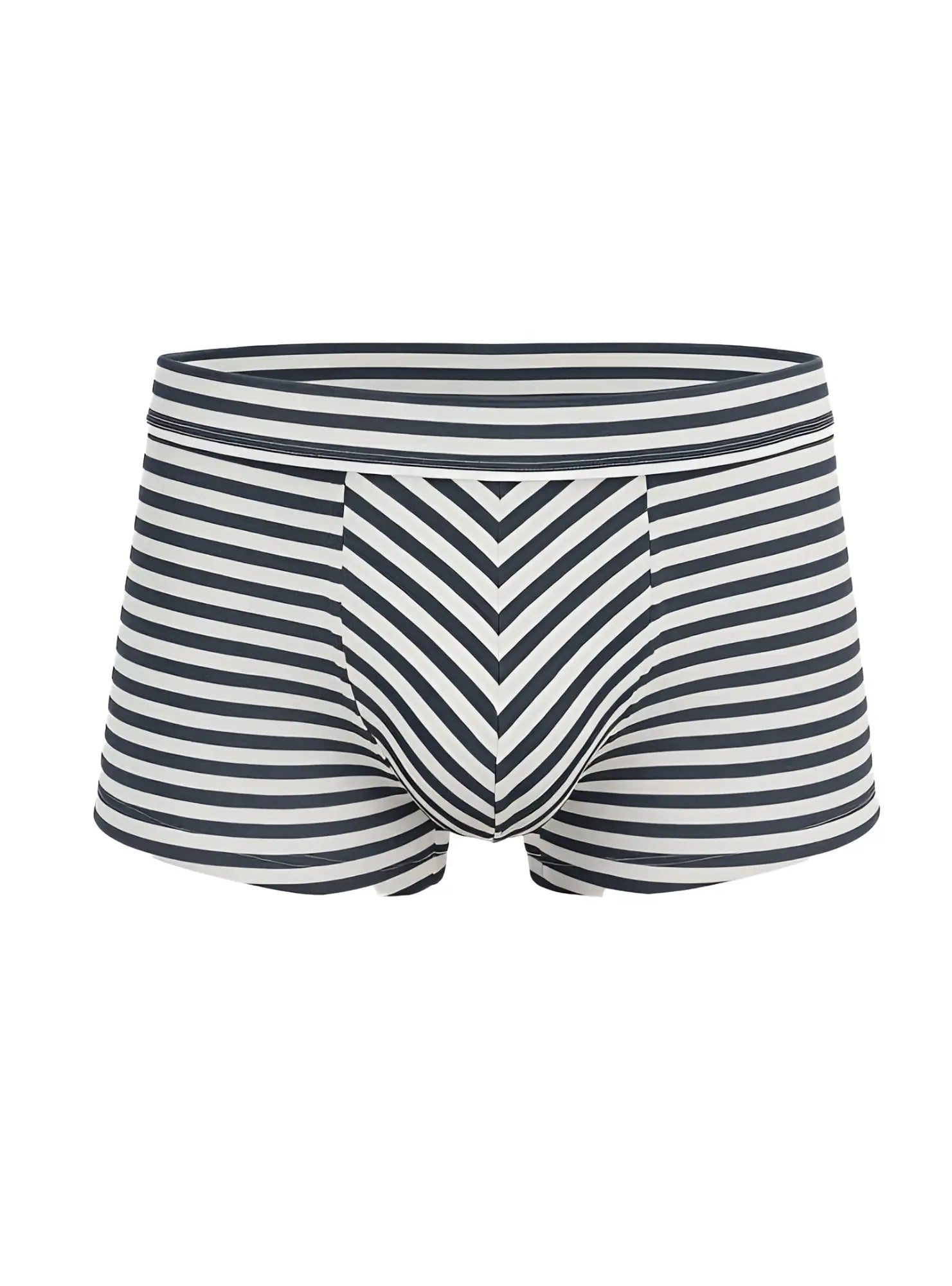 Assorted cotton trunk 4 pieces pack featuring black and white striped men’s briefs with chevron pattern front