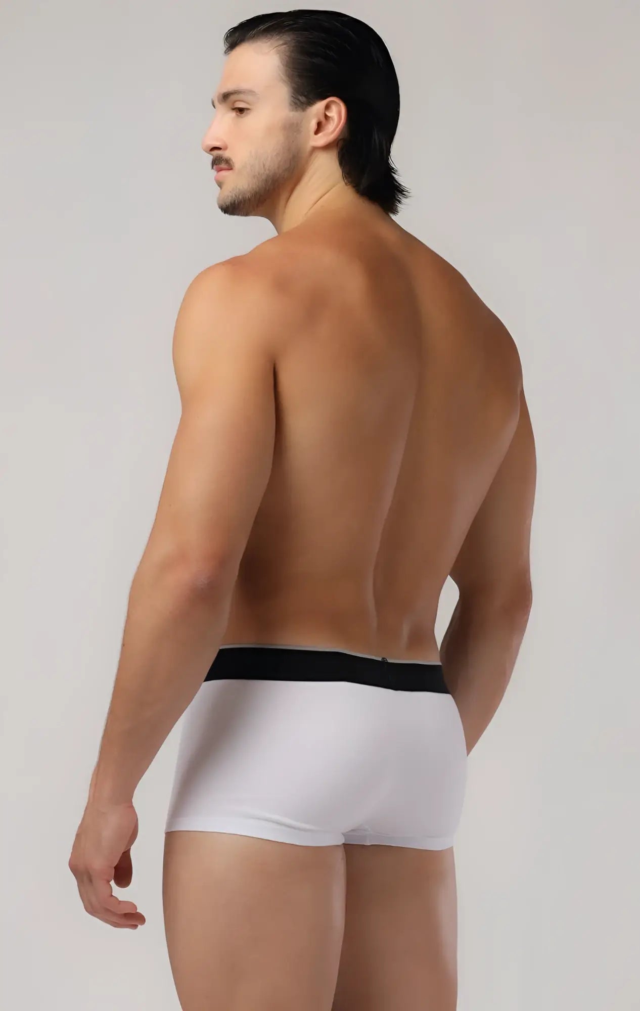 White briefs b-shorts with a black waistband made of soft cotton for everyday comfort and support