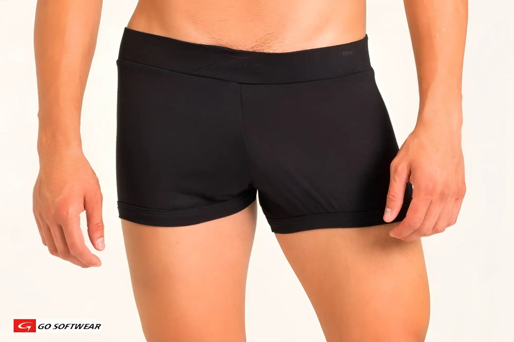 B2e noir shorty black athletic shorts with snug elastic waistband and rolled hem ideal for active wear