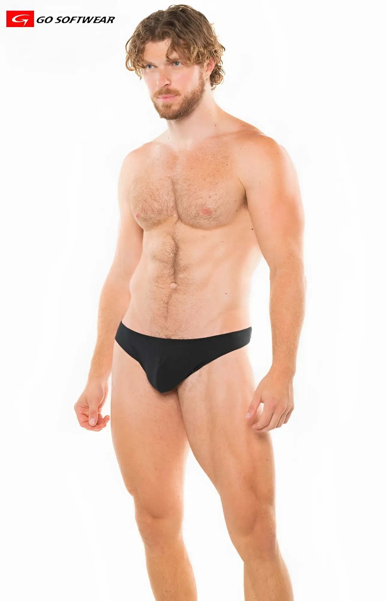 Black backless thong briefs from go softwear made of soft fabric for comfortable everyday wear