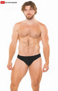 Black backless thong briefs from go softwear featuring soft fabric and minimal coverage for comfort and style