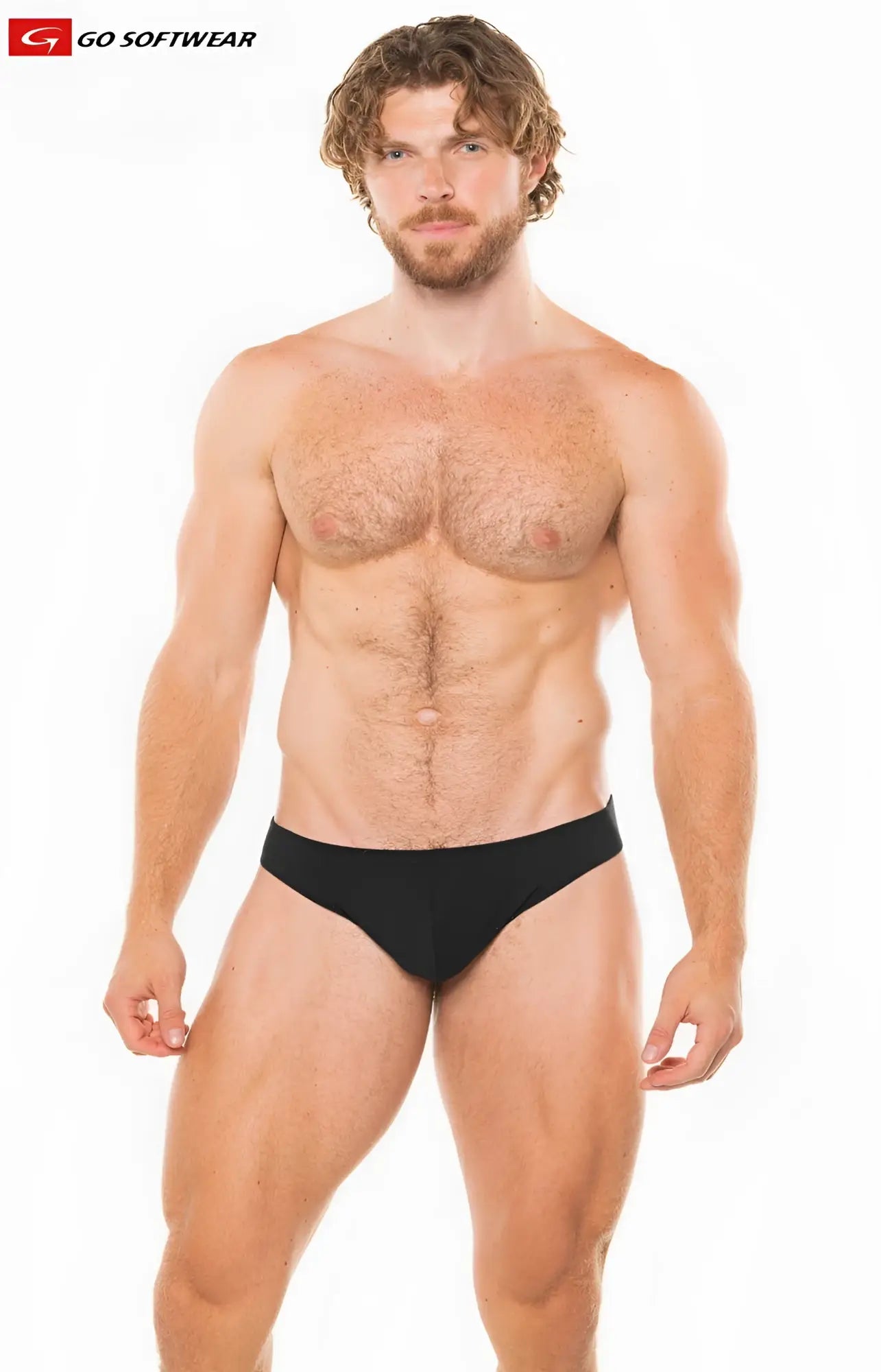 Black backless thong briefs from go softwear featuring soft fabric and minimal coverage for comfort and style