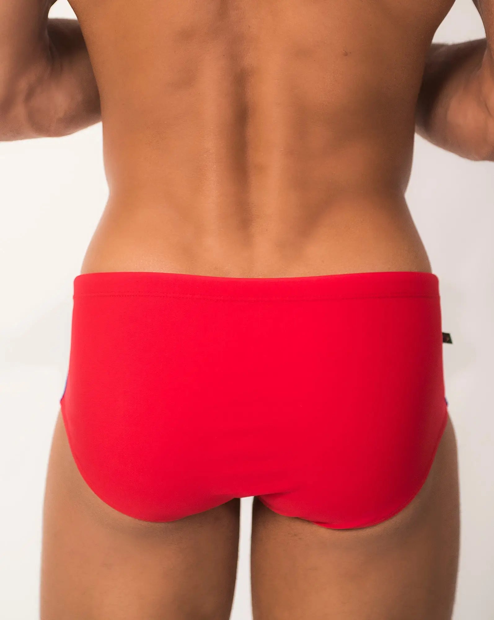 Bahia Trio Sunga in classic and traditional cut bright red swim trunks with smooth fabric finish and form-fitting design
