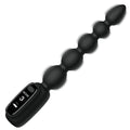 Black Bang silicone anal beads with a digital display showing mode 3 and battery level on a white background.