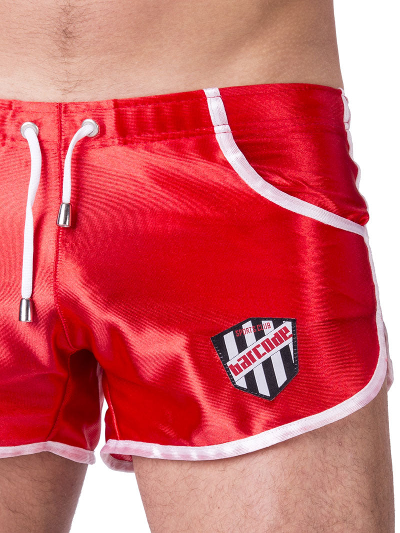 Barcode Berlin Shiny Dean Shorts Red/White 91241-301 Size XL