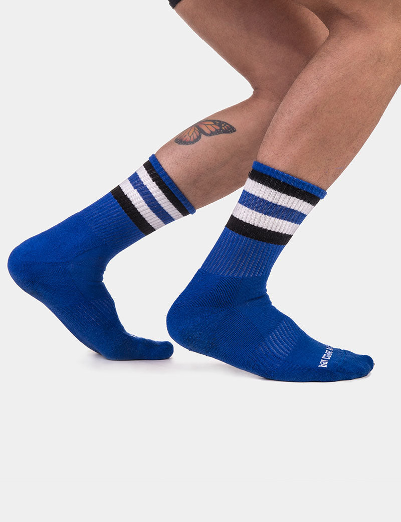 Barcode Berlin Fetish Stripes Halbsocken Royal/Schwarz/Weiß 91720-814 Größe L/XL