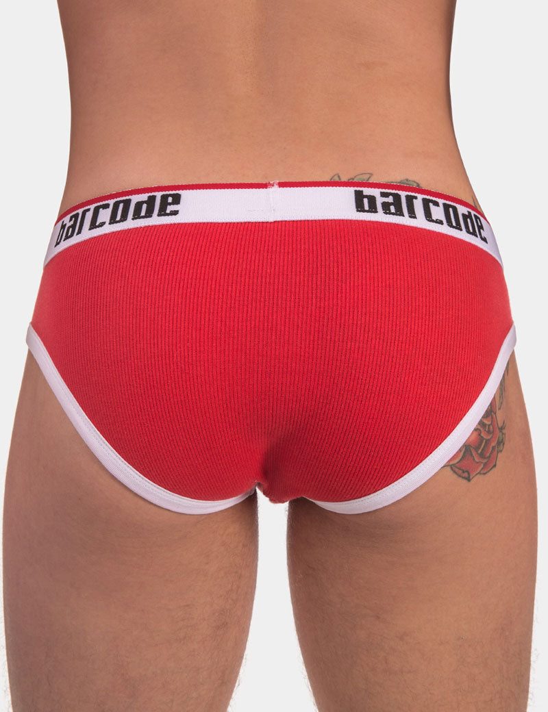 Ropa interior Barcode Berlin Kai Rib Brief rojo/blanco 91732-301 talla S