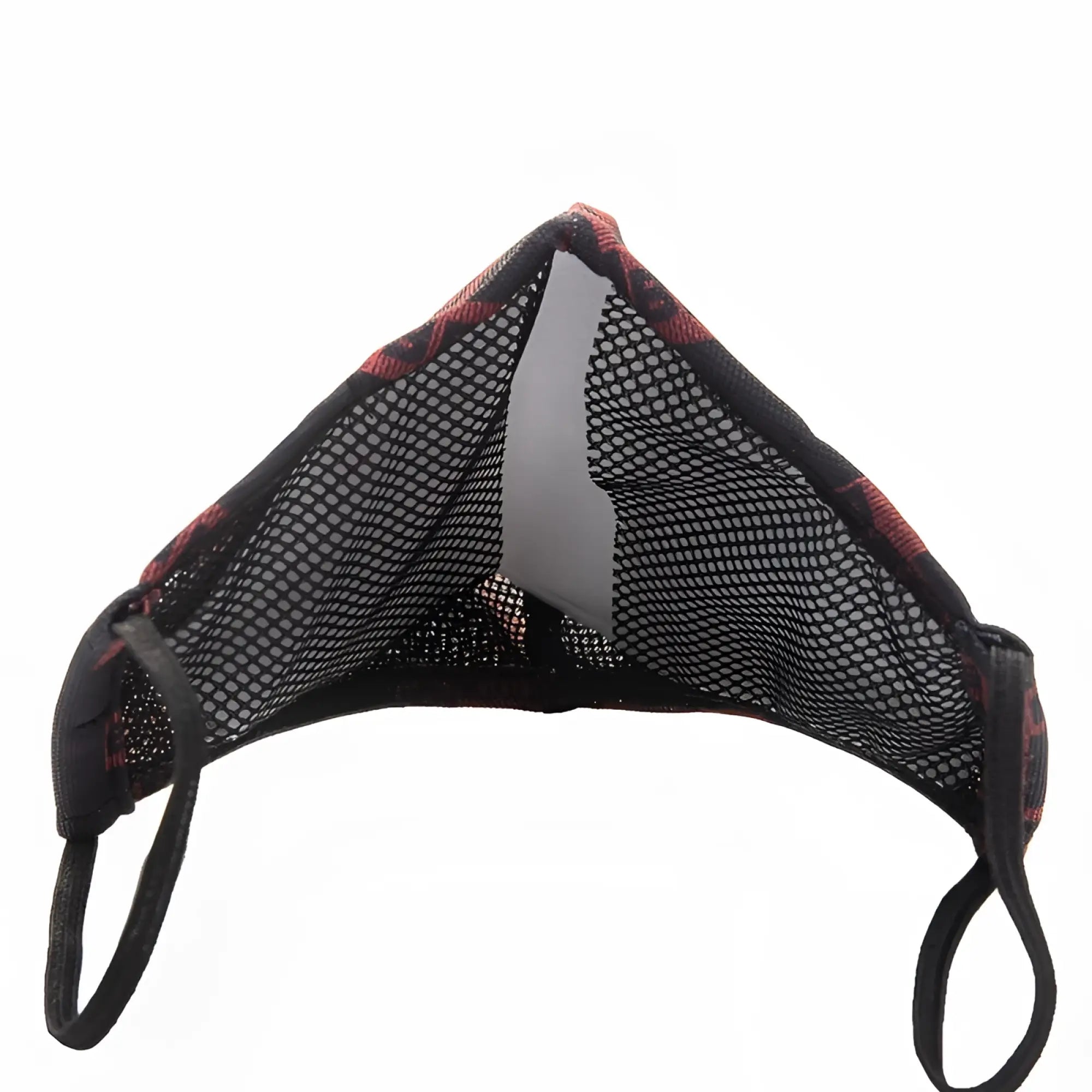 Barcode berlin chief warrant officer grayson unisex black mesh face mask with red and black patterned trim edges