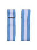 Light blue and white striped elastic headband from Barcode Berlin designed for comfortable everyday wear in size M