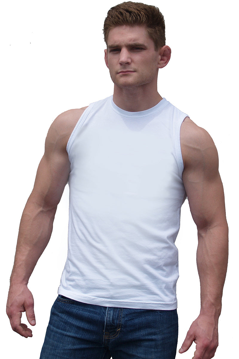 White Sleeveless Athletic Fit Barefront