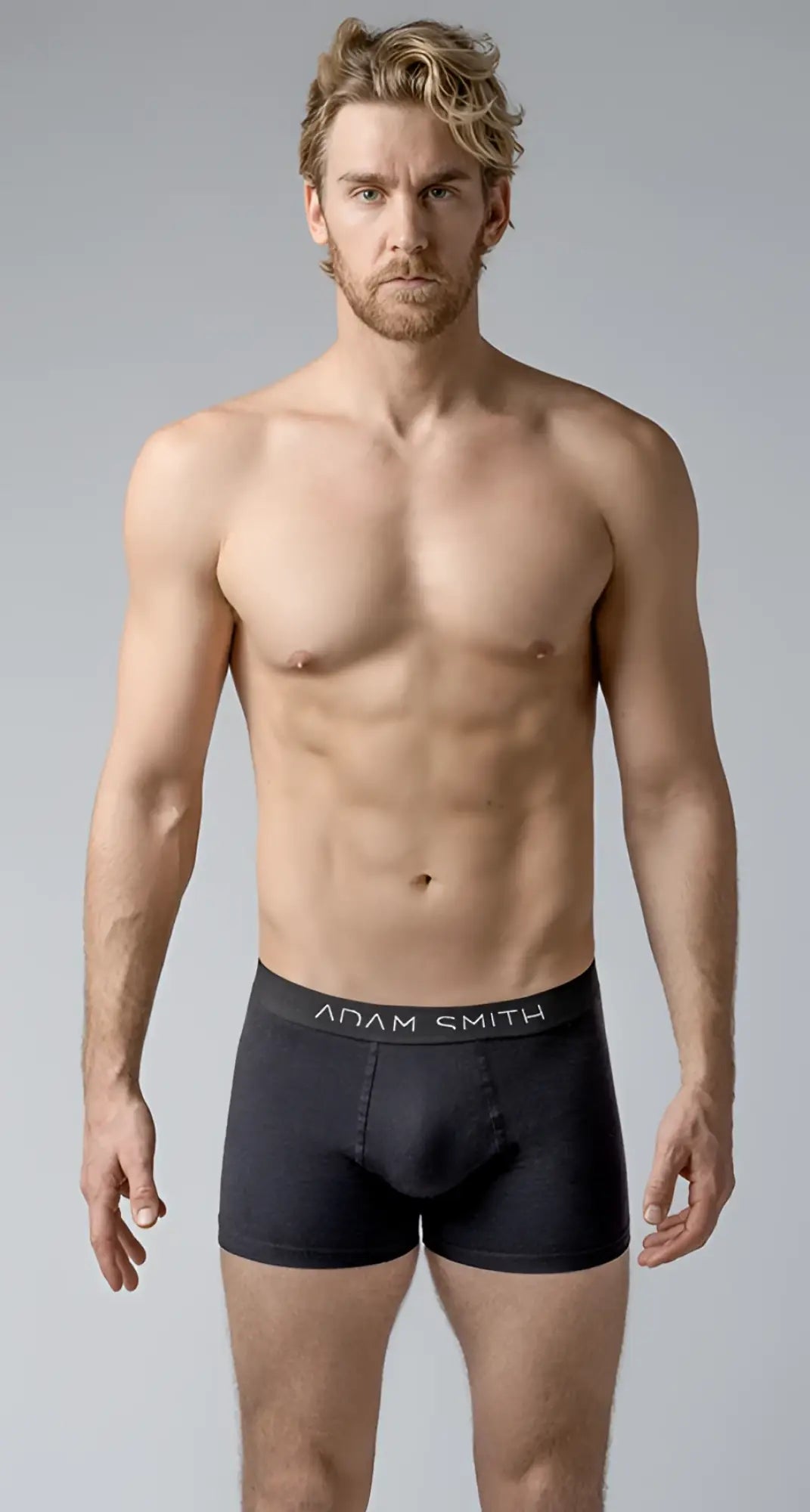 Basic trunks black adam smith boxer briefs with subtle elastic waistband and contoured pouch design for comfort