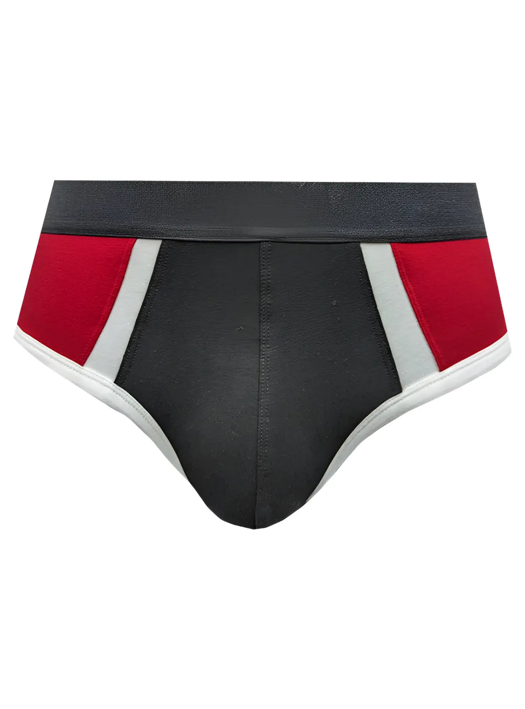 Basix Comfort One Brief athletic-style briefs in black red and white with a sleek modern design for active wear