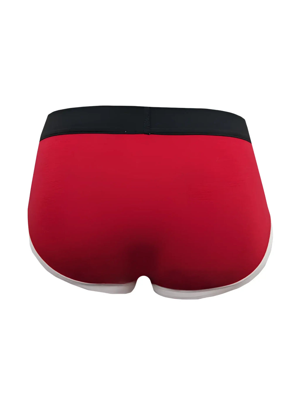 Red basix comfort one brief with black waistband and white trim offering breathable all-day comfort