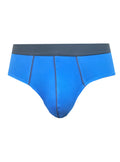 Basix comfort contrast brief bright blue briefs with dark gray waistband and matching stitching for everyday comfort
