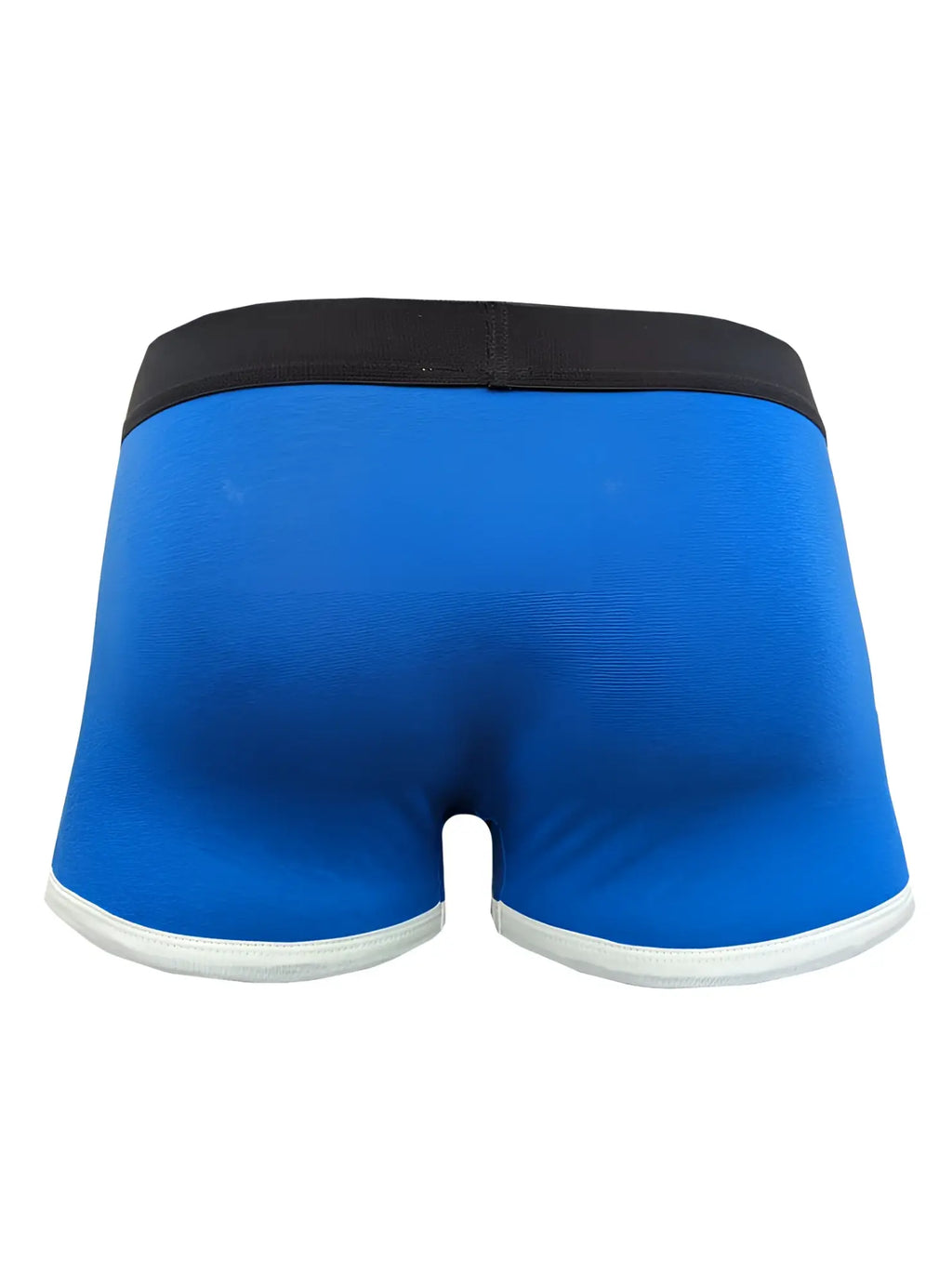 Bright blue boxer briefs basix comfort one trunk with black waistband and white trim for everyday comfort