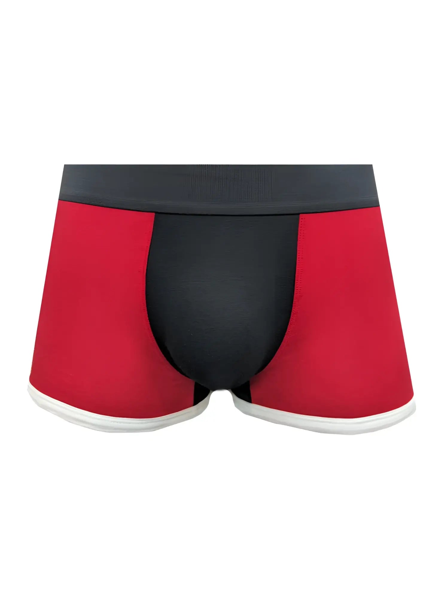 Basix Comfort One Trunk red and black boxer briefs with white trim made from soft breathable fabric for all-day comfort