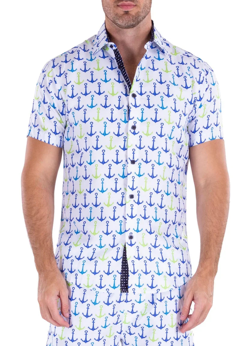 Camisa de manga corta para hombre BC Collection Life's Better On A Boat - Blanco