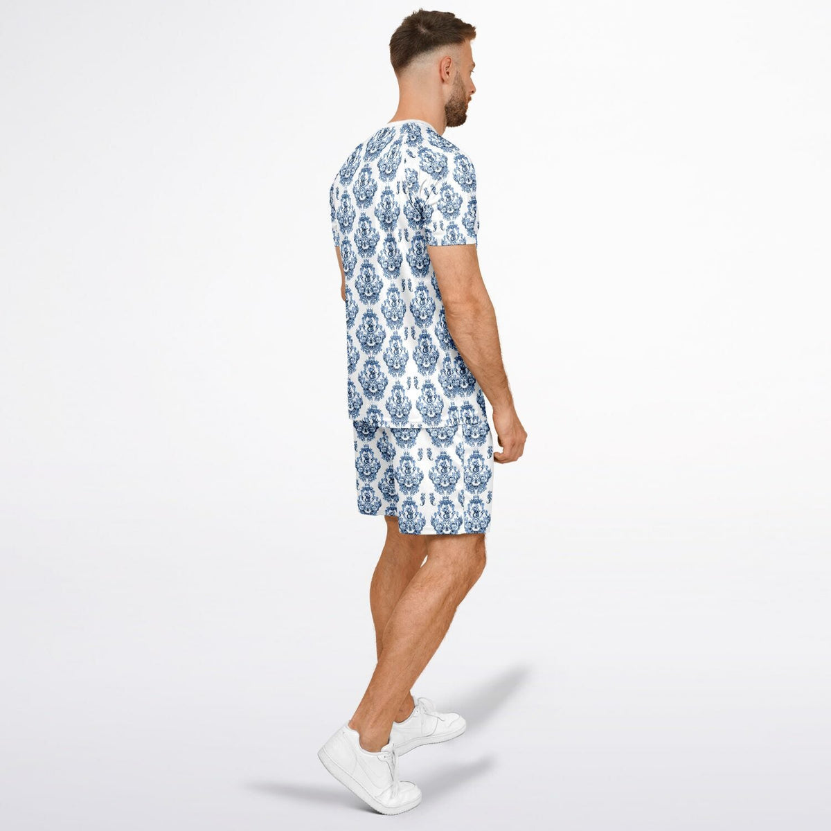 Maris Equi Blue Baroque Men's Sport Shorts and Top Set