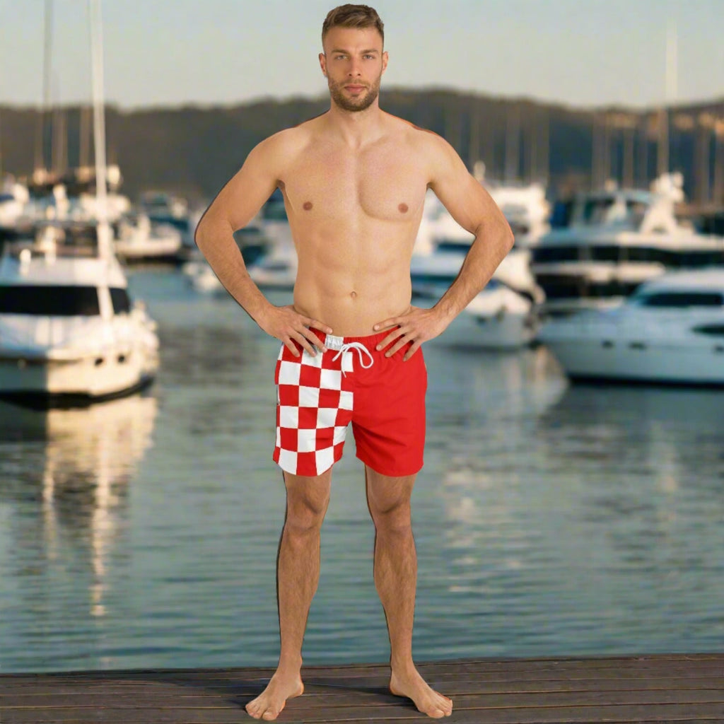 Maris Equi Signals Nautical Inspired Men's Swim Shorts - DANGER