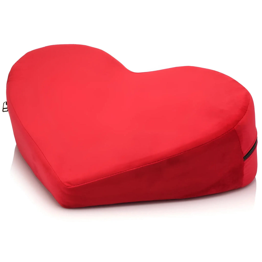 Bedroom Bliss The Heart Pillow: A red, heart-shaped foam wedge pillow with a soft-touch cover and side zipper.
