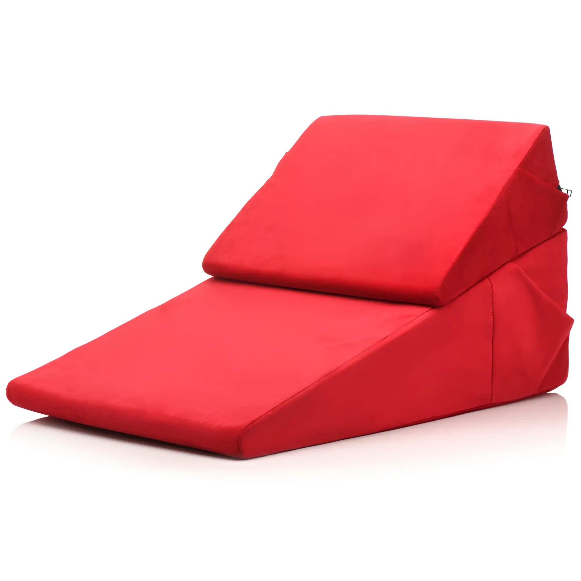 Bedroom Bliss Love Cushion Set: A bright red, velvet-finish adjustable wedge pillow system for bedroom comfort.