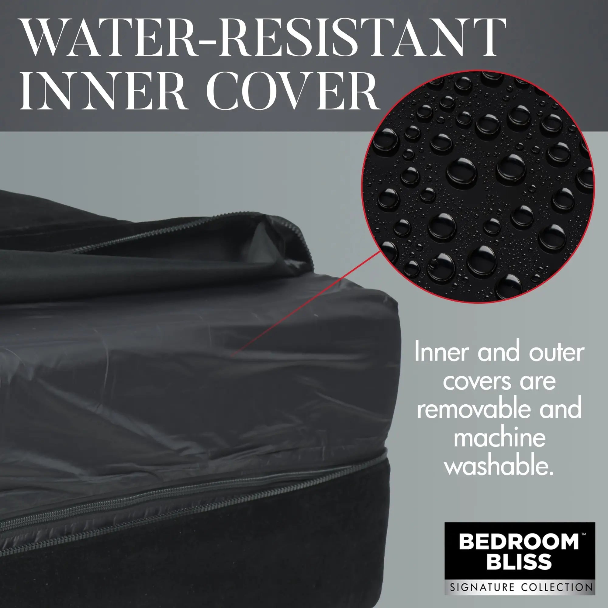 Bedroom Bliss Love Toy Cushion featuring a black, water-resistant inner cover with a removable, washable design.