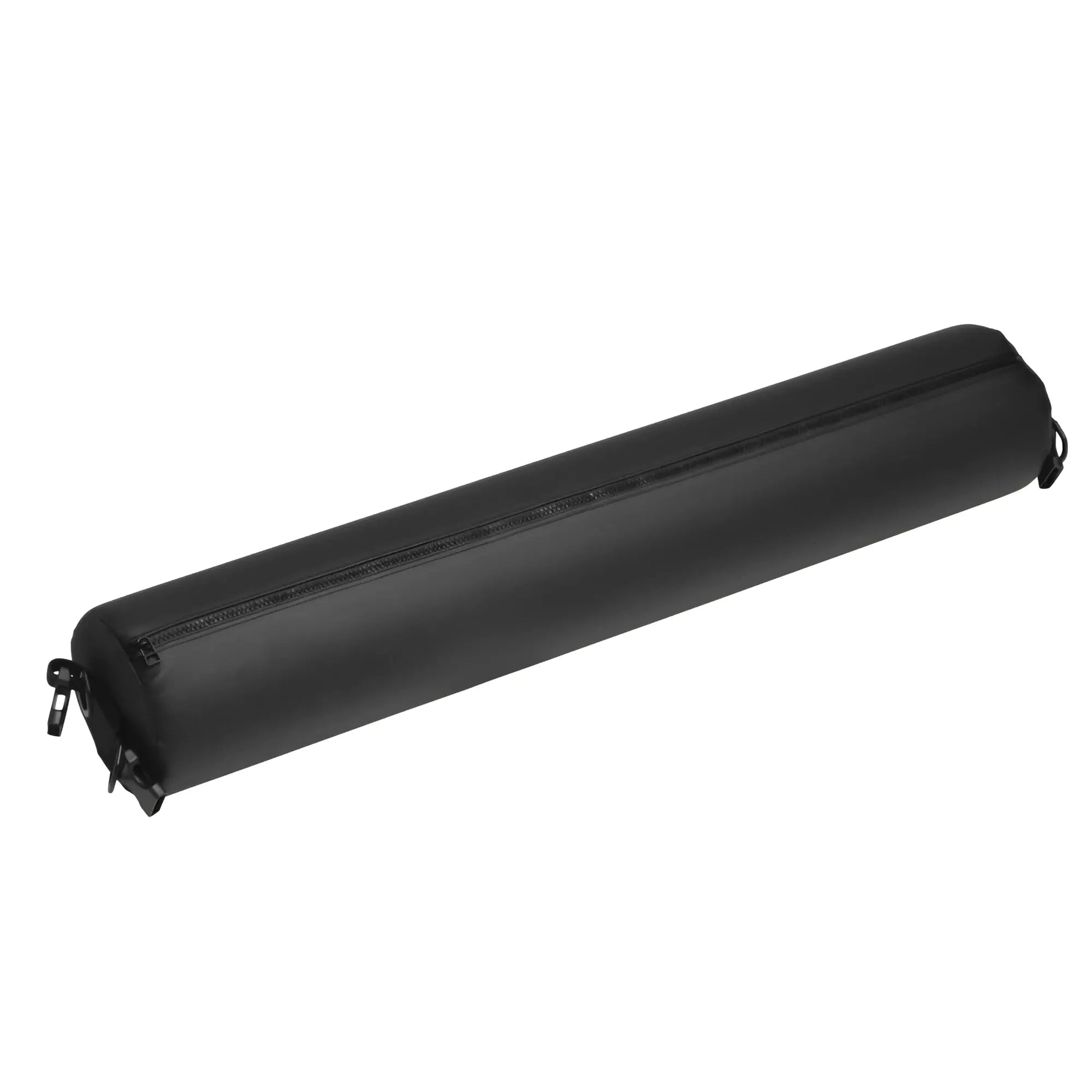 Bedroom Bliss Padded Spreader Bar: A long, cylindrical black padded bar with a zippered side and end attachment clips.